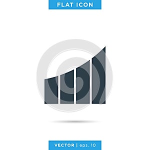 Financial Growing Graph Icon Vector Logo Design Template