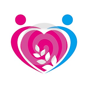 Growing love together vector icon. sign of a lover Keep Love