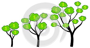 Growing Money Tree Concept Illustration Vector