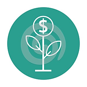 growing money tree, investment in business, increasing profit or interest, earnings and saving money