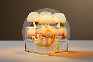 growing mushrooms in a cube