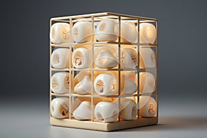 growing mushrooms in a cube