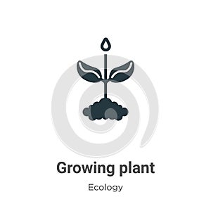 Growing plant vector icon on white background. Flat vector growing plant icon symbol sign from modern ecology collection for