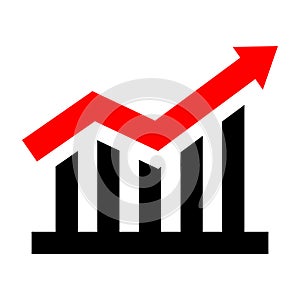 Sales growing.Growing sales chart.Success business with growing graph.