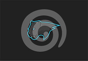 Growling panther, black jaguar mascot logo design for e sport and sport team