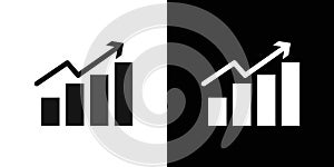 growth arrow bars icon Flat vector set outline