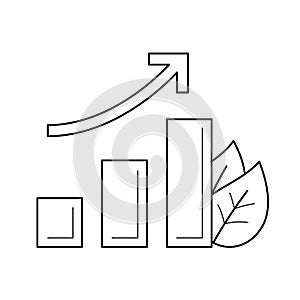 Growth arrow vector line icon.