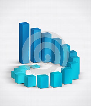 Growth Bar Diagram 3D