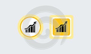 growth bar graph icon, Up arrow logo. Business Chart concept Vector illustration