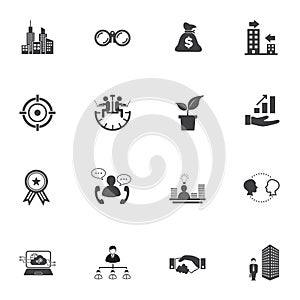 Growth of business, Business Finance Icon set