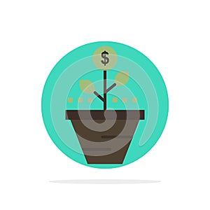 Growth, Business, Care, Finance, Grow, Growing, Money, Raise Abstract Circle Background Flat color Icon