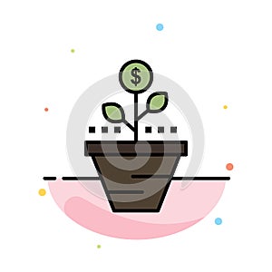Growth, Business, Care, Finance, Grow, Growing, Money, Raise Abstract Flat Color Icon Template