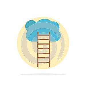 Growth, Business, Career, Growth, Heaven, Ladder, Stairs Abstract Circle Background Flat color Icon