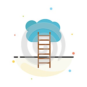 Growth, Business, Career, Growth, Heaven, Ladder, Stairs Abstract Flat Color Icon Template