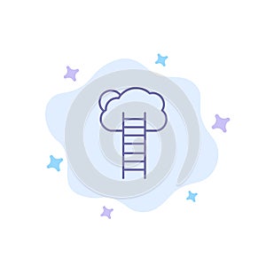 Growth, Business, Career, Growth, Heaven, Ladder, Stairs Blue Icon on Abstract Cloud Background