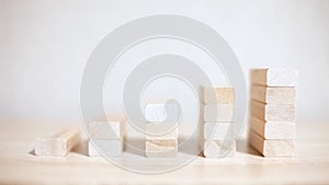 Growth, business success. wood blocks concept