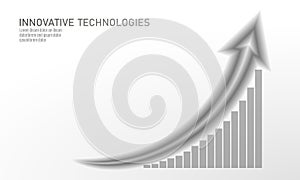 Growth chart business concept. Growing finance profit trend graph. Investment increase revenue. Economy success