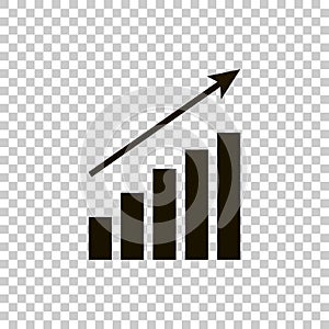 Growth chart, Infographic, chart icon, Flat vector