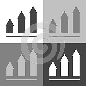 Growth chart, Infographic, chart icon, Flat vector illustration.