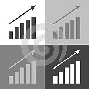 Growth chart, Infographic, chart icon, Flat vector illustration.