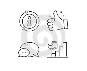 Growth chart line icon. Column graph sign. Vector