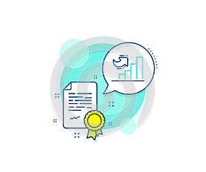 Growth chart line icon. Column graph sign. Vector