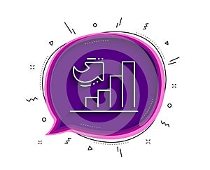 Growth chart line icon. Column graph sign. Vector