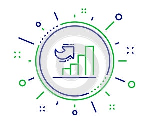 Growth chart line icon. Column graph sign. Vector