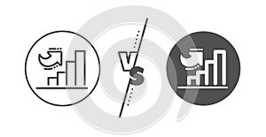 Growth chart line icon. Column graph sign. Vector