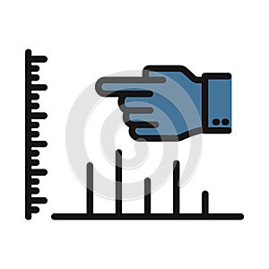 growth chart line isolated vector icon can be easily modified and edit