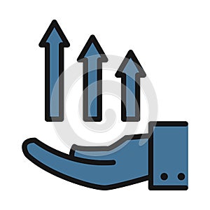 growth chart line isolated vector icon can be easily modified and edit