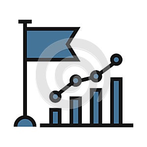 growth chart line isolated vector icon can be easily modified and edit