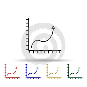 growth chart multi color style icon. Simple thin line, outline vector of web icons for ui and ux, website or mobile application