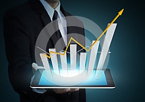 Growth chart on tablet technology