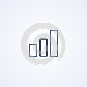 Growth chart, vector best gray line icon