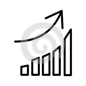 Growth chart Vector icon which can easily modify or edit