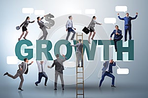 The growth concept with many businessmen