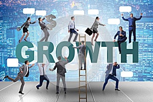 The growth concept with many businessmen