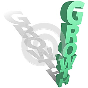 GROWTH concept shadow on copyspace background