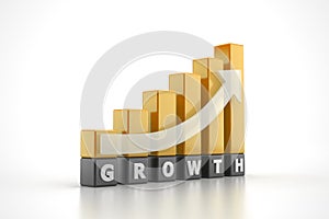 Growth graph bars on white background