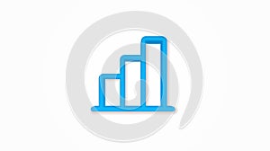 growth graph chart, market success, stock bar up 3d realistic line icon. vector illustration