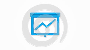 growth graph chart, market success, stock bar up realistic icon. 3d line vector illustration. Top view