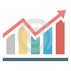 Growth Graph Color Vector icon which can easily modify or editable