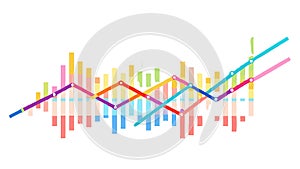 Growth Graph with Data Points Vector, Business and Statistics, vector design Generative AI