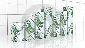 Growth graph with euro banknote