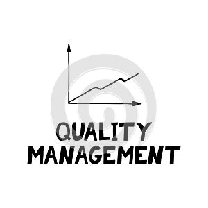 Growth graph and lettering quality management sketch hand drawn template poster, card, sticker, banner, icon, cover, performance