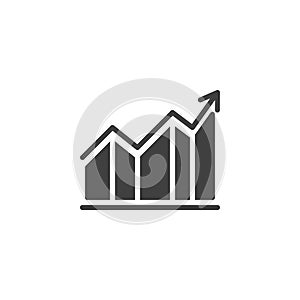 Growth graph vector icon