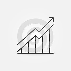 Growth or Growing Graph vector thin line concept icon
