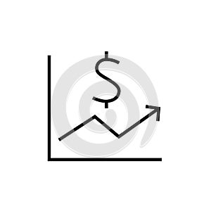 Growth icon of a dolor or earnings icon vector illustration photo