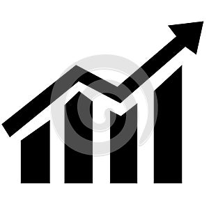 Growth icon. Profit growing icon. Growing graph symbol. Arrow graph. Increase progress Vector